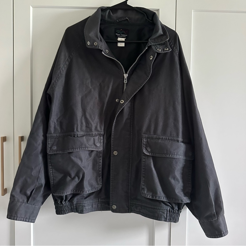 Greg Norman Collection Black Military Field Jacket